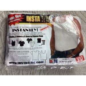 Insta Slim Mens Compression Tank Top*Look Up To 5 Inches Slimmer*Large*White*NIP